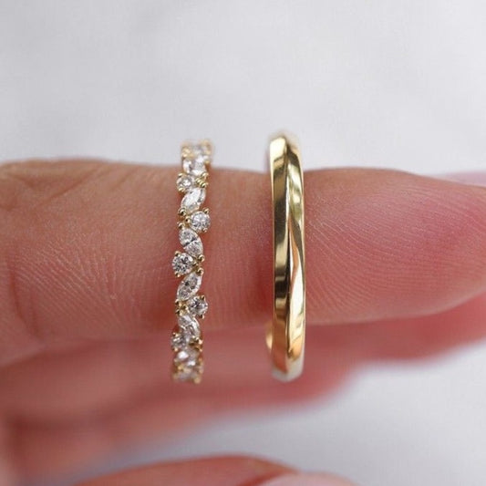 Custom  Bridal & Groom Rings 14K Yellow Gold