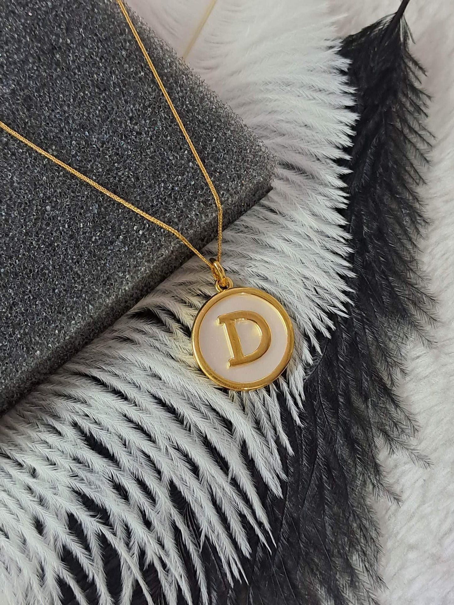 Letter Mother of Pearl Pendant Necklace For Women