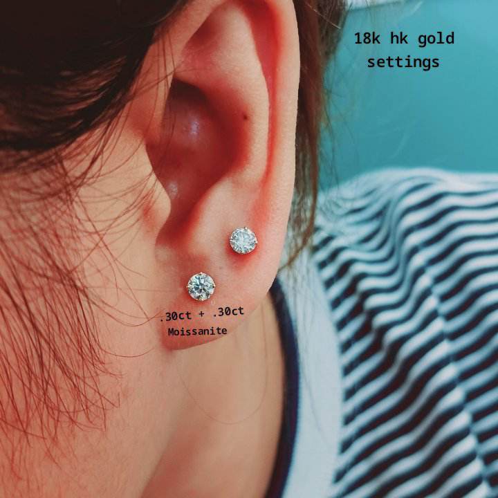 .60 CTW Moissanite Stud Earrings