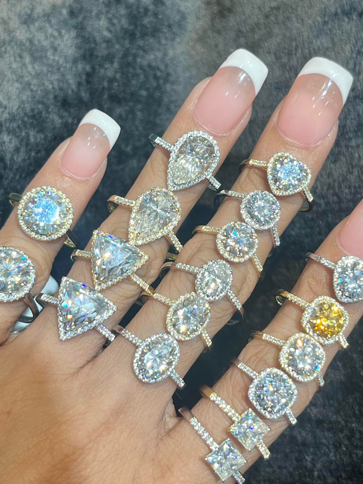 Adjustable Moissanite Engagement Ring 18K Gold