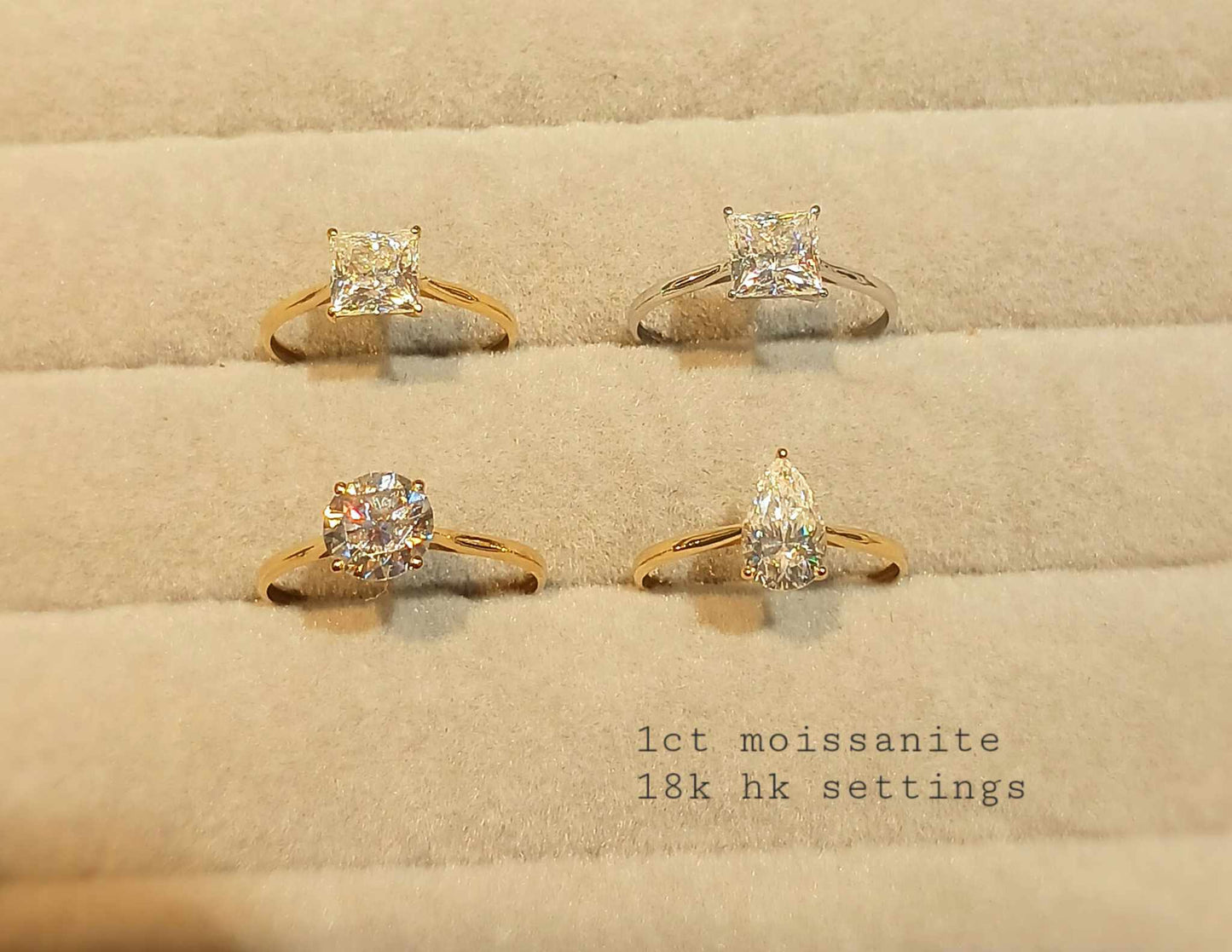 Classic Moissanite Engagement Ring 18K