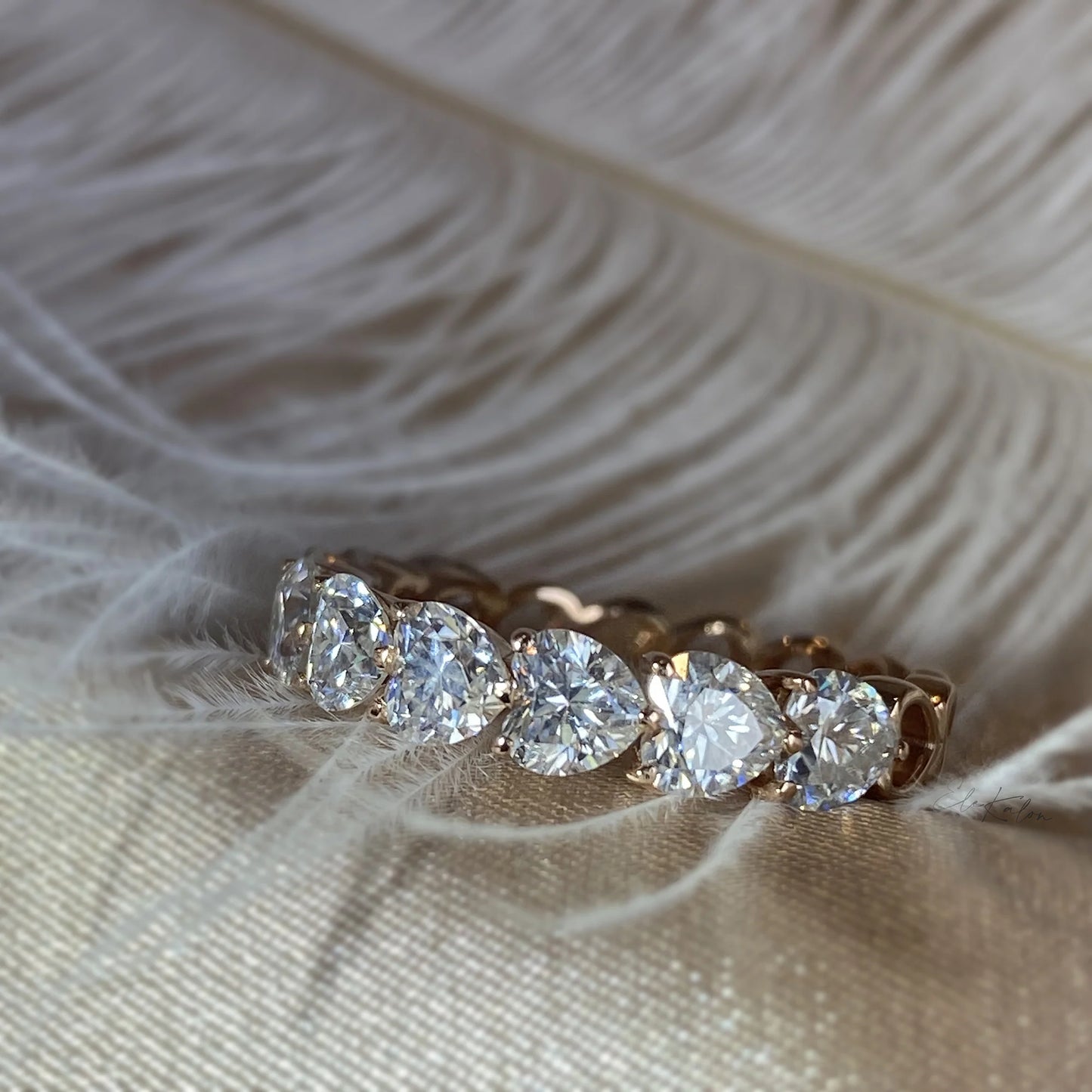 Heart Moissanite Full Eternity Wedding Ring /Women's Stacking Ring
