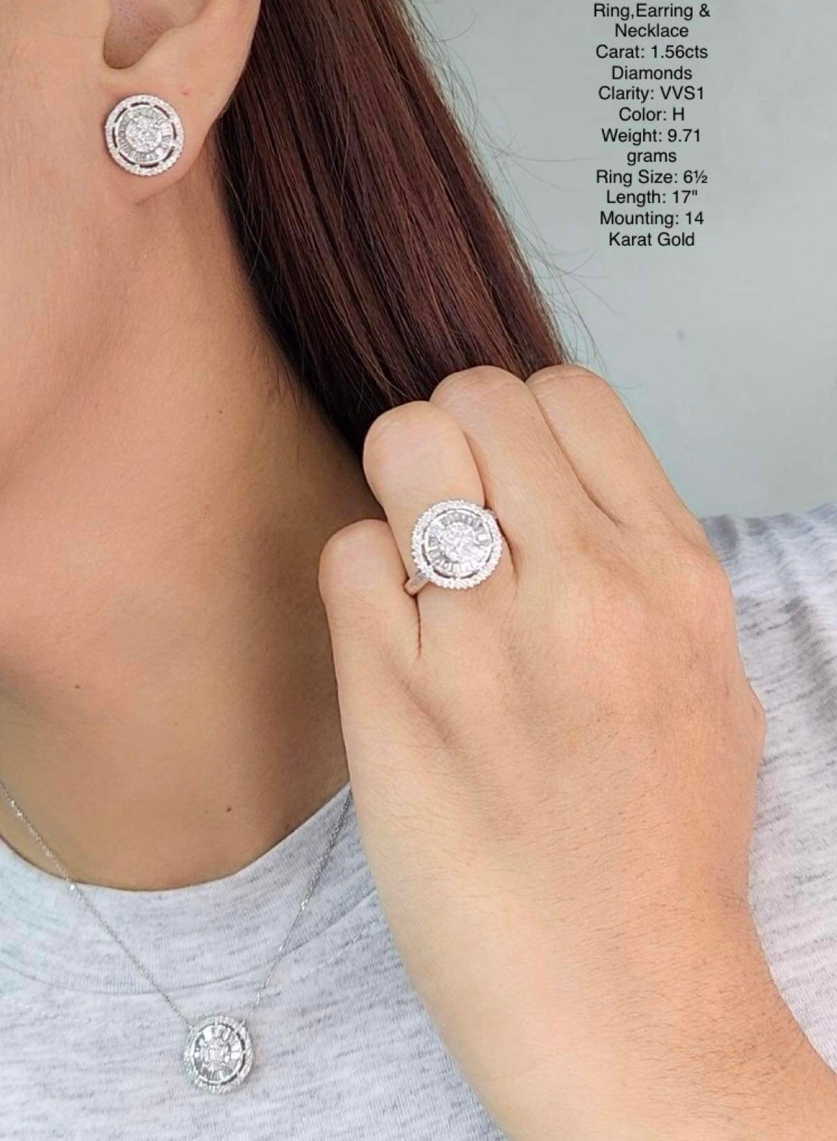 1.5ctw Round Diamond Jewelry Set 14K Gold
