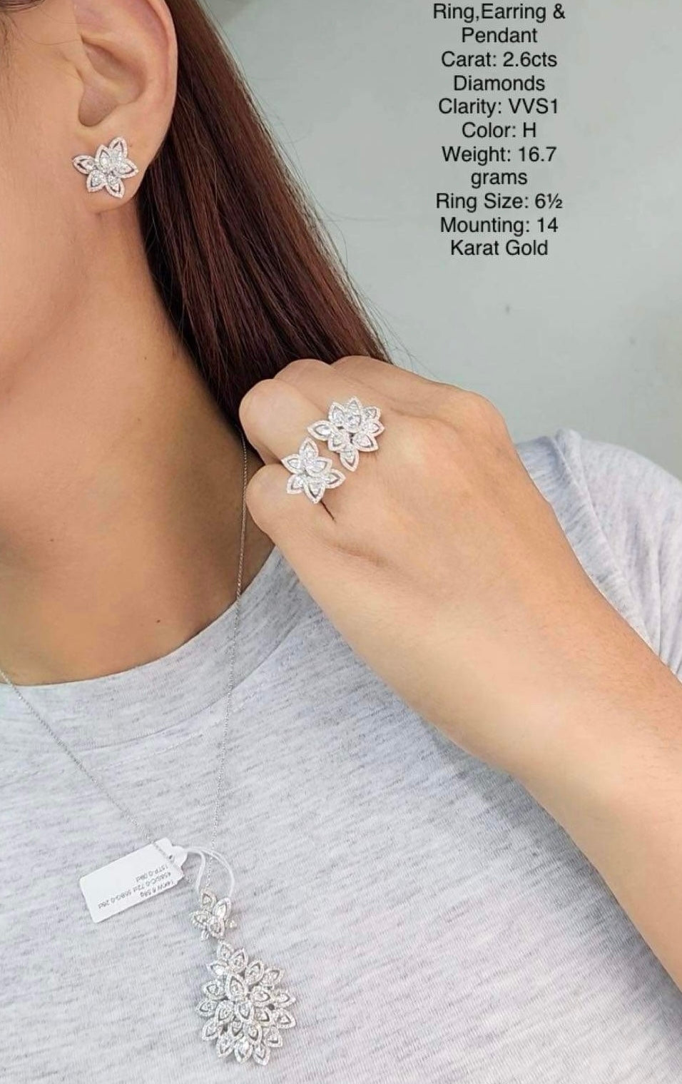 2.6ctw Diamond Jewelry Set 14K Gold