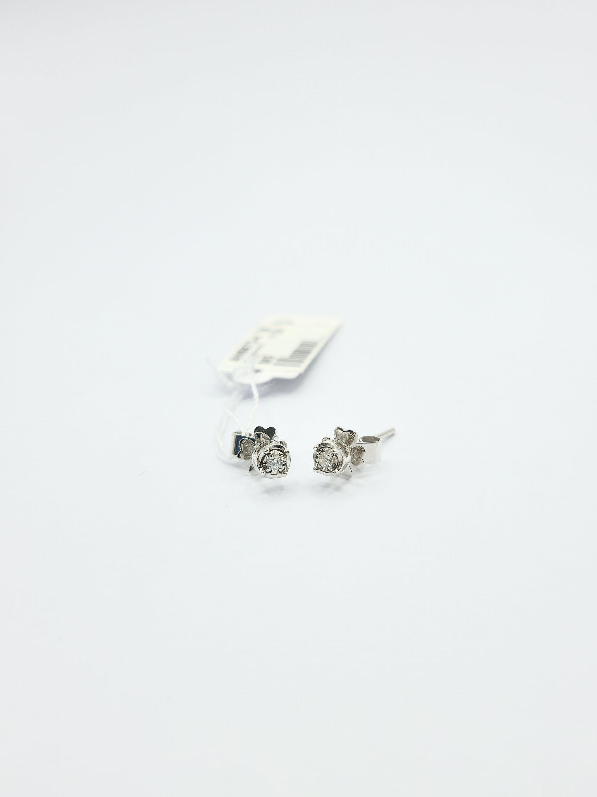 .06 CTW Stud Diamond Earrings 14K White Gold