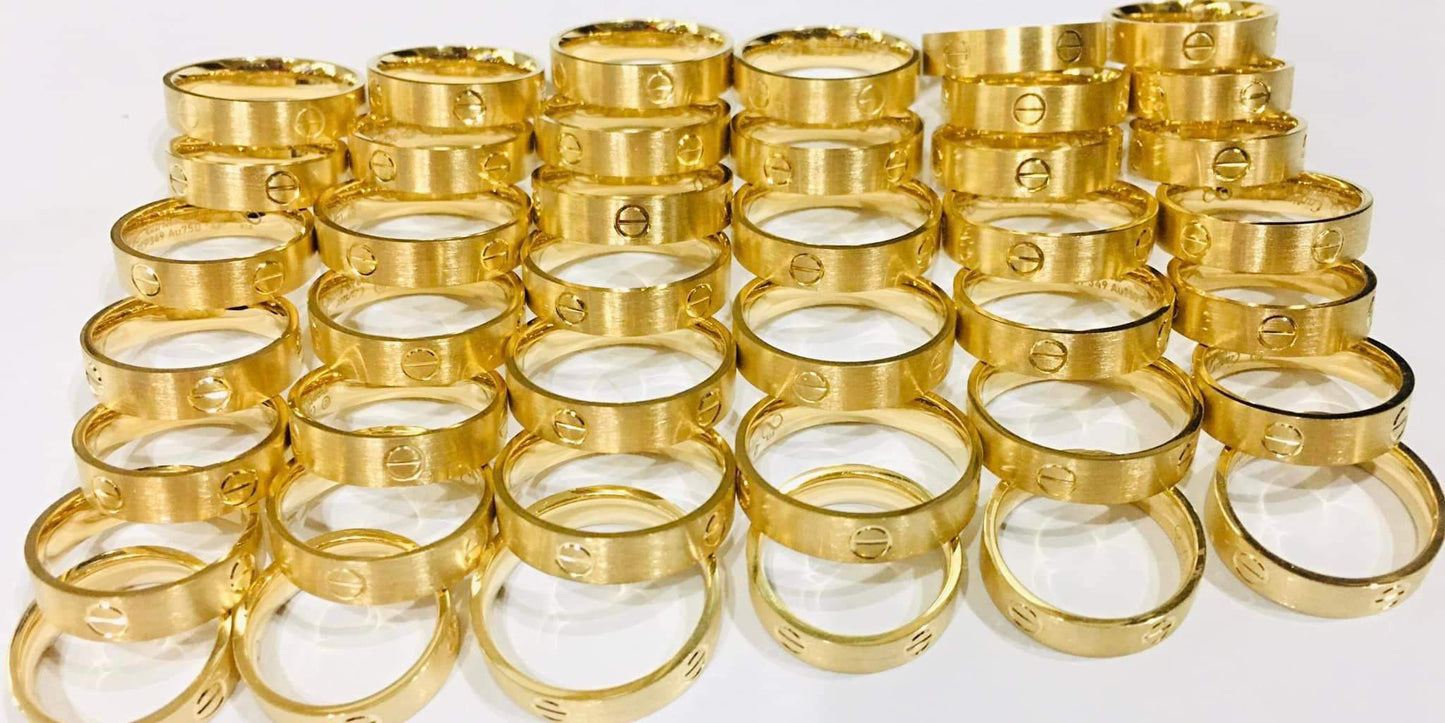 CARTR Brushed 18K Gold Wedding Rings