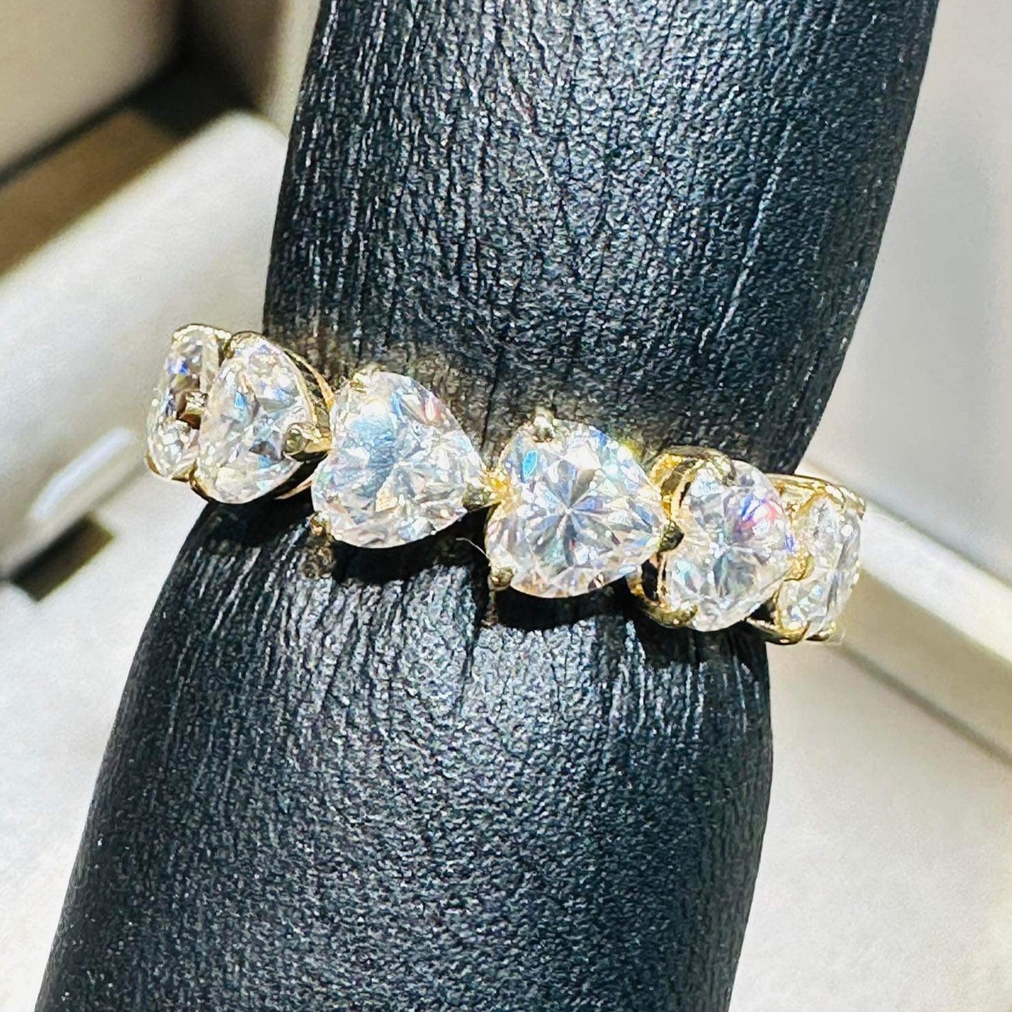 Heart Moissanite Full Eternity Wedding Ring /Women's Stacking Ring
