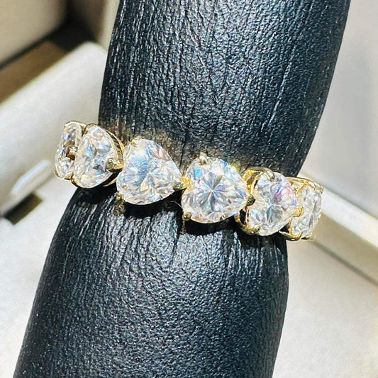 Heart Moissanite Full Eternity Wedding Ring /Women's Stacking Ring