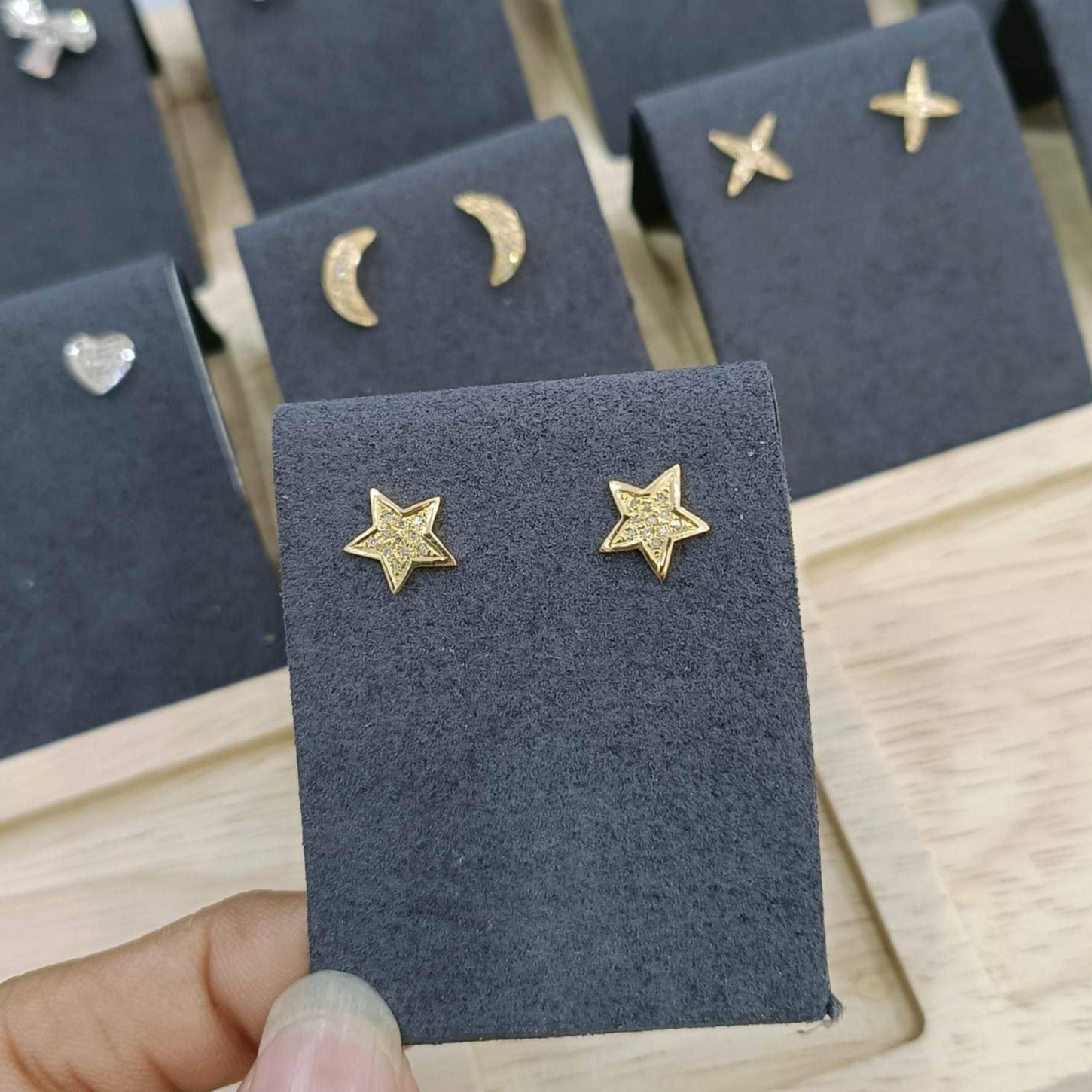 Star Diamond Earrings – ZNZ Jewelry Affordagold - Main Image