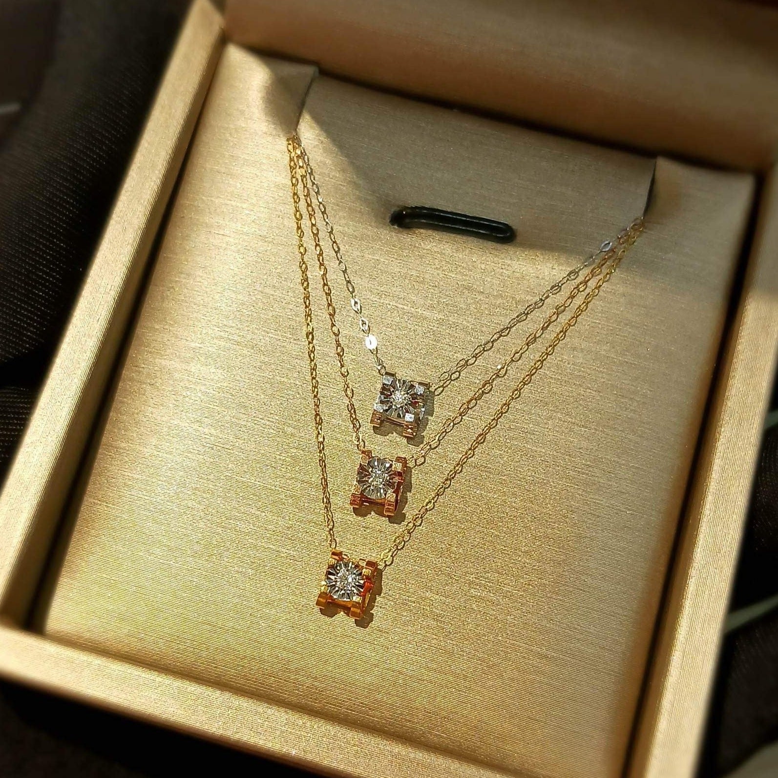 Diamond Stud Necklace with Enlarger – ZNZ Jewelry Affordagold