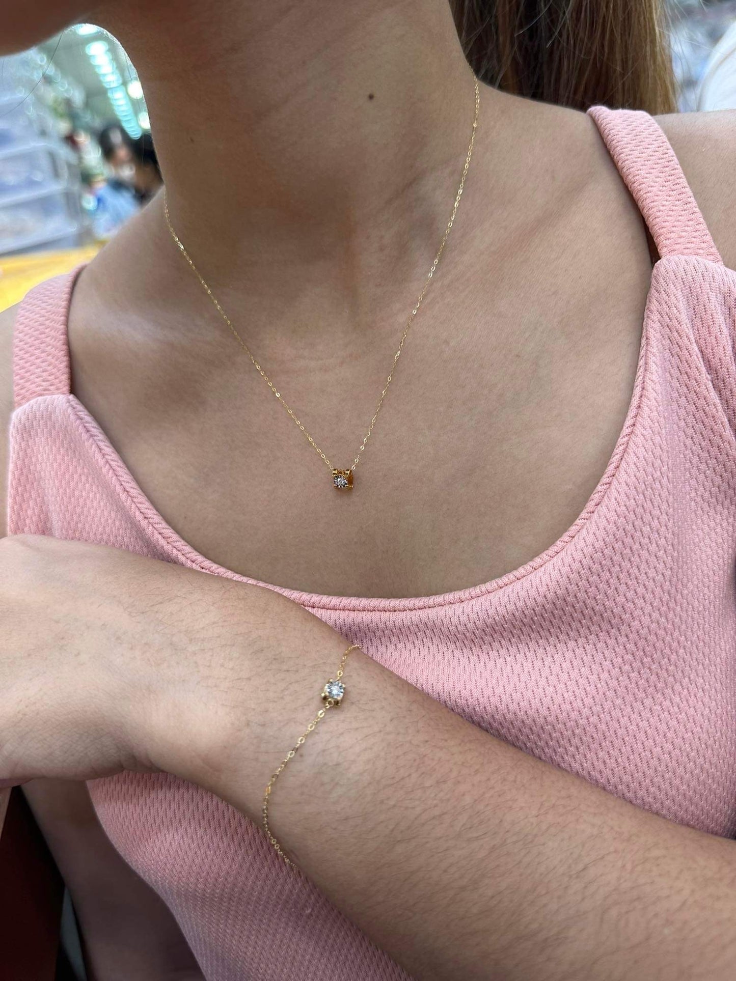 Diamond Stud Jewelry Set with Enlarger 18K Gold