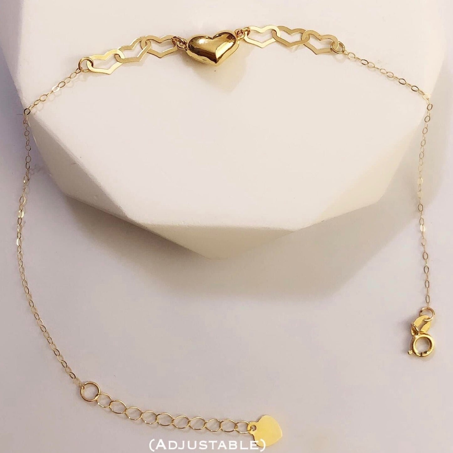 Heart Flutters Paperclip Bracelet 18K Gold