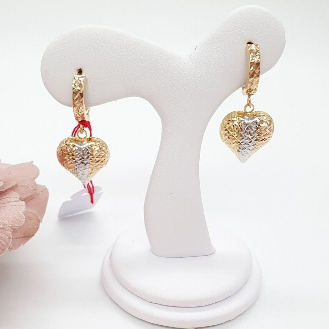 Dangling Two-Tone Heart Earrings – ZNZ Jewelry Affordagold