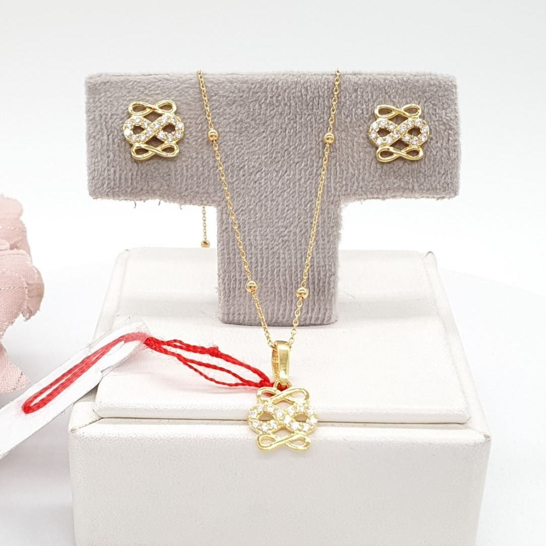 Triple Infinity Jewelry Set 18K Gold - Main Image