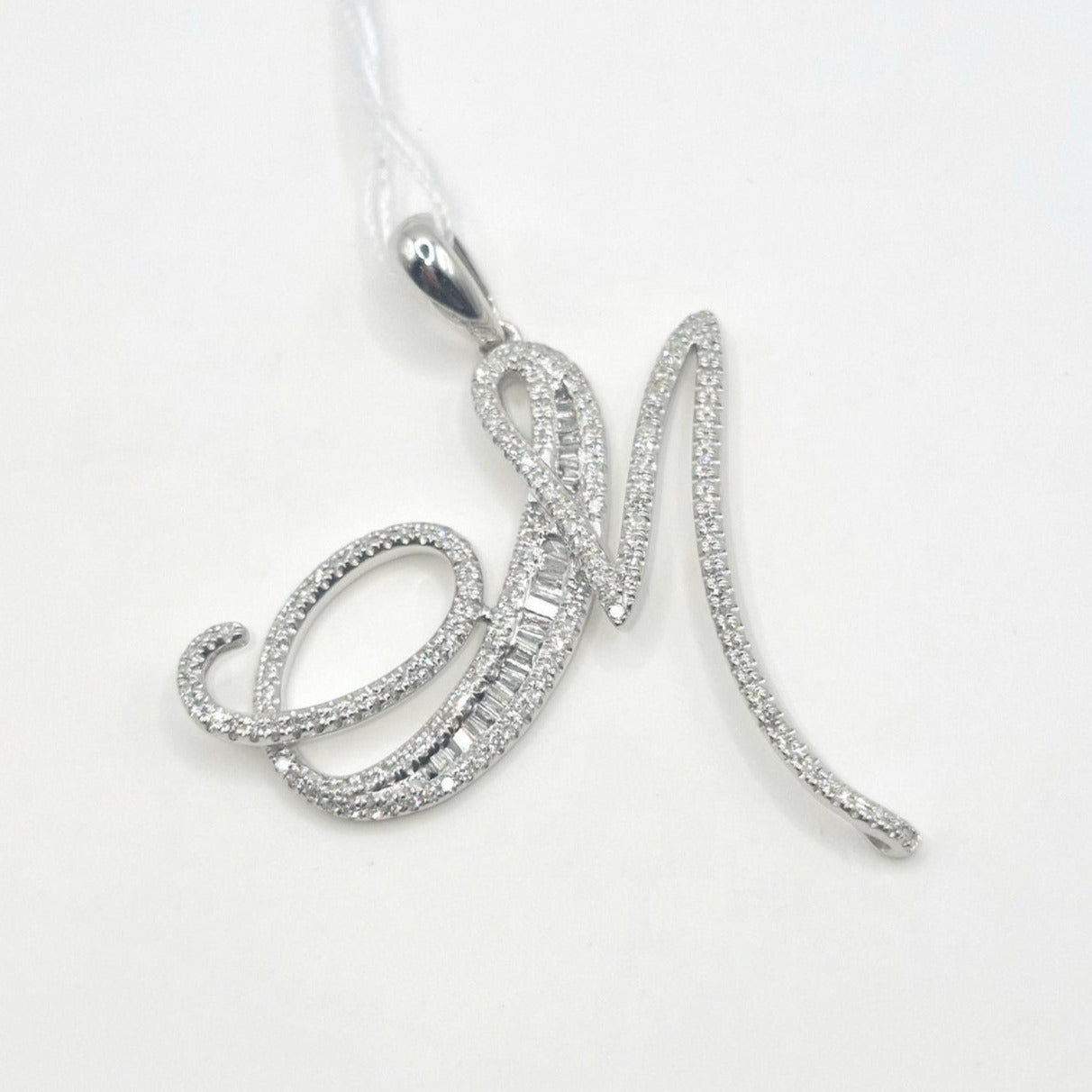 letter diamond pendant m