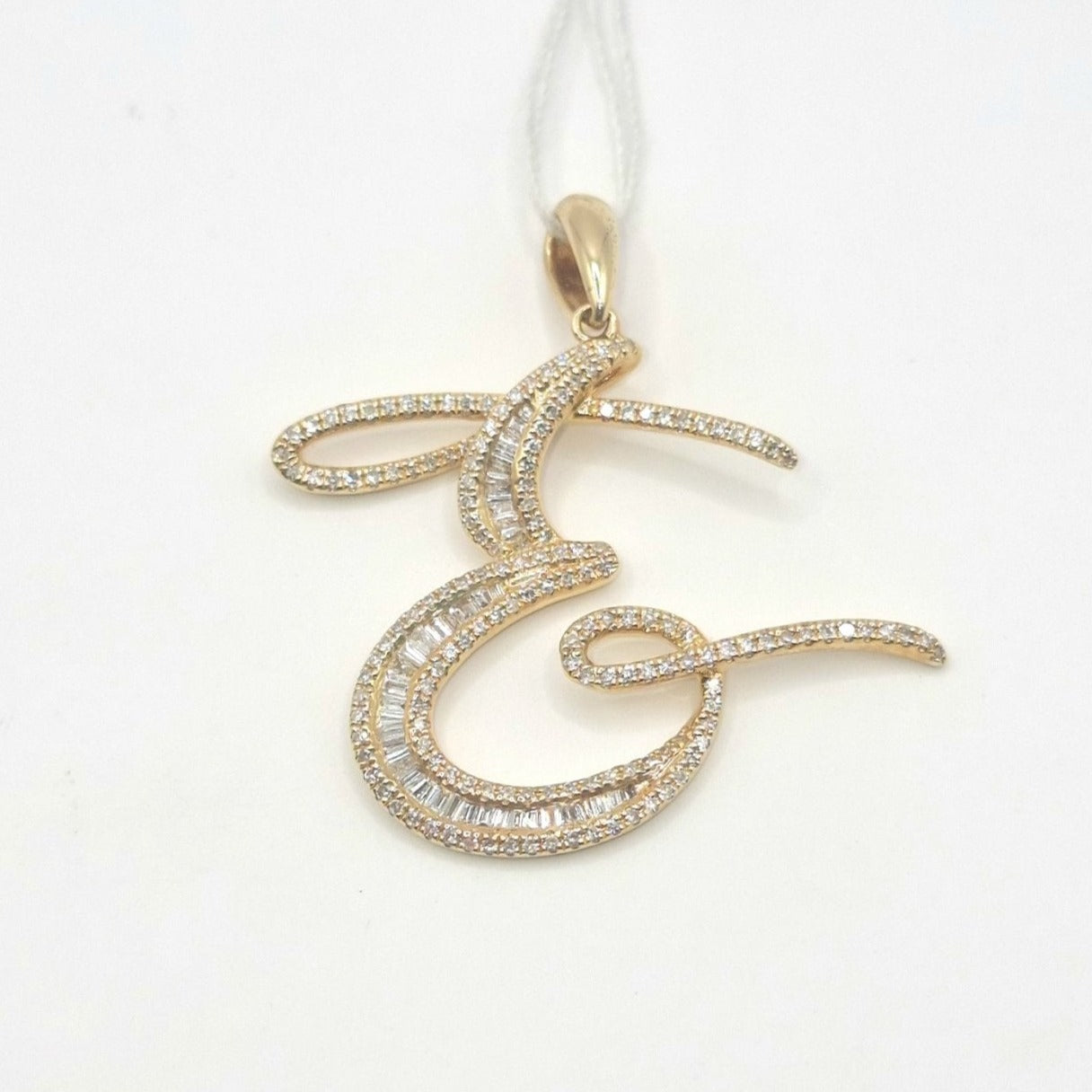 letter diamond pendant e