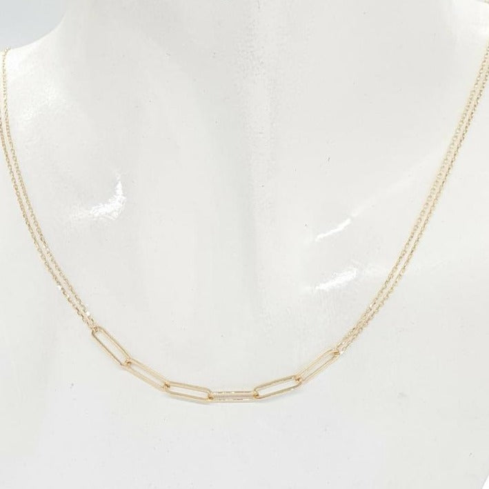 Link Double Strand Necklace 18K Gold