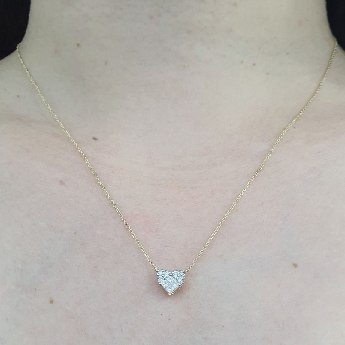 .25ctw Heart Diamond Sweetheart Necklace 14K White/Yellow Gold