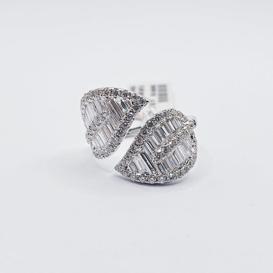 1.6ctw Two Leaf Diamond Ring 14K Gold