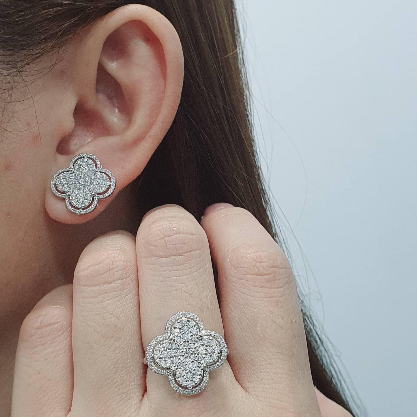 Flower Diamond Jewelry Set
