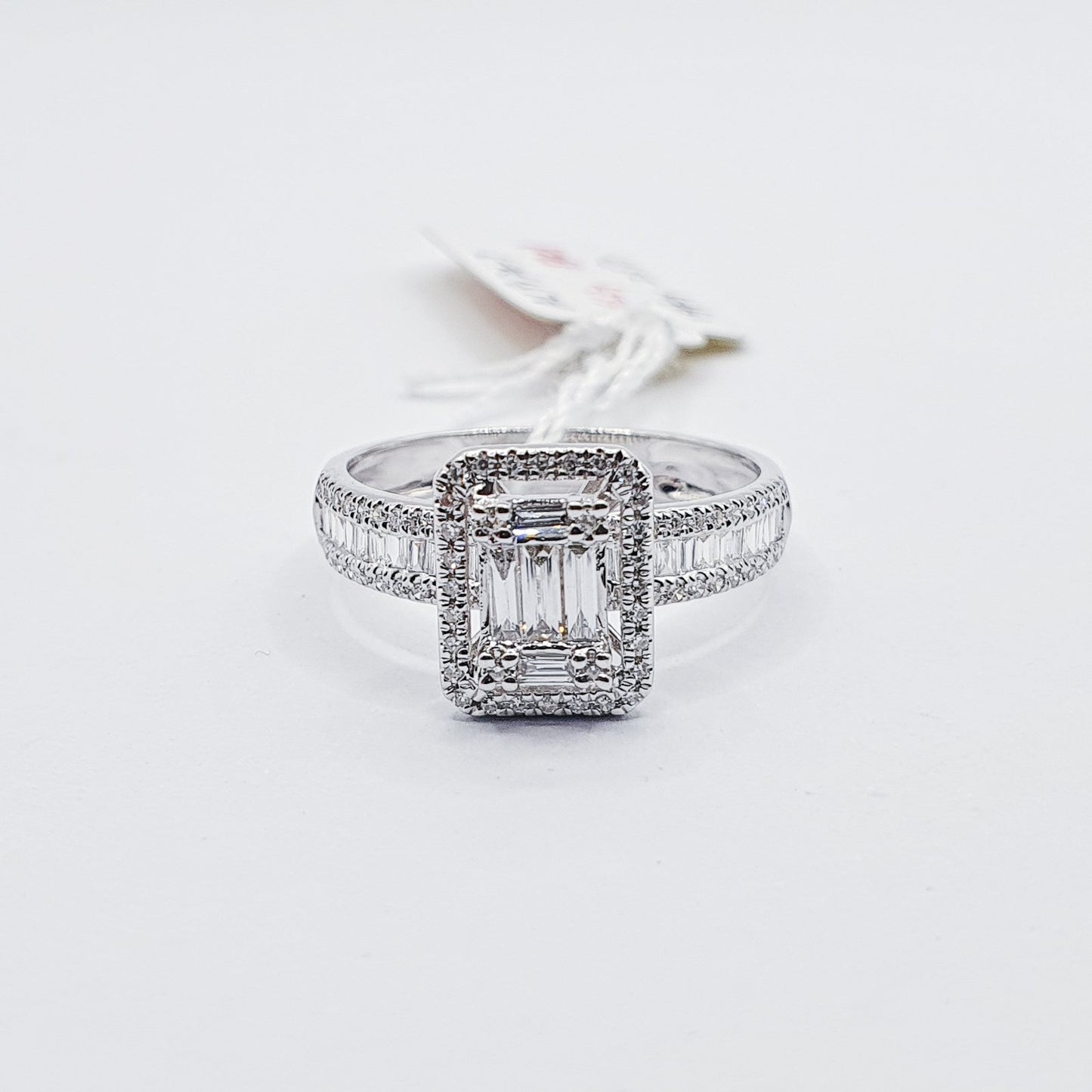 Milady Emerald Diamond Paved Engagement Ring 14K Gold