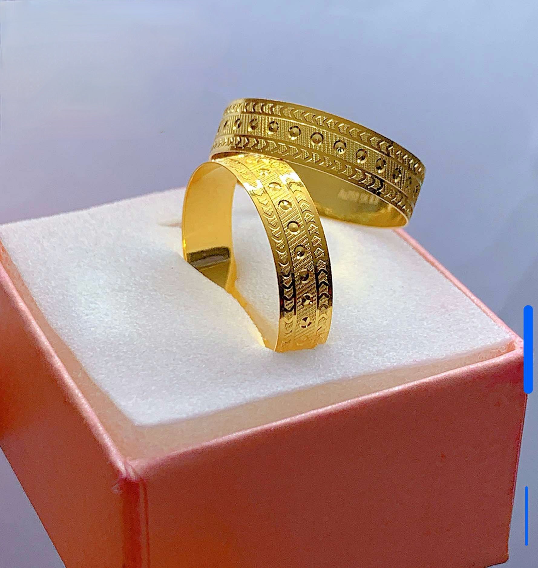 Affordagold Wedding Ring Design Saudi Gold Couple Rings Pure Gold