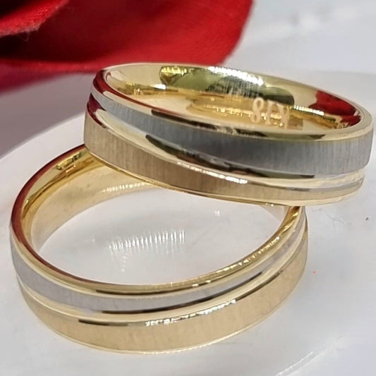 SAHARA Two-Tone 18K Gold Wedding Rings