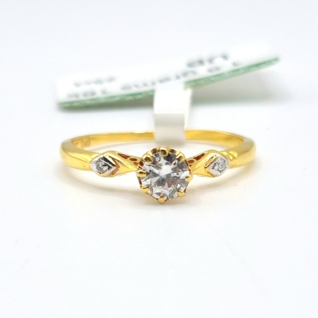 0.25ct Diamond Engagement Ring with Two Sides 18K Yellow Gold
