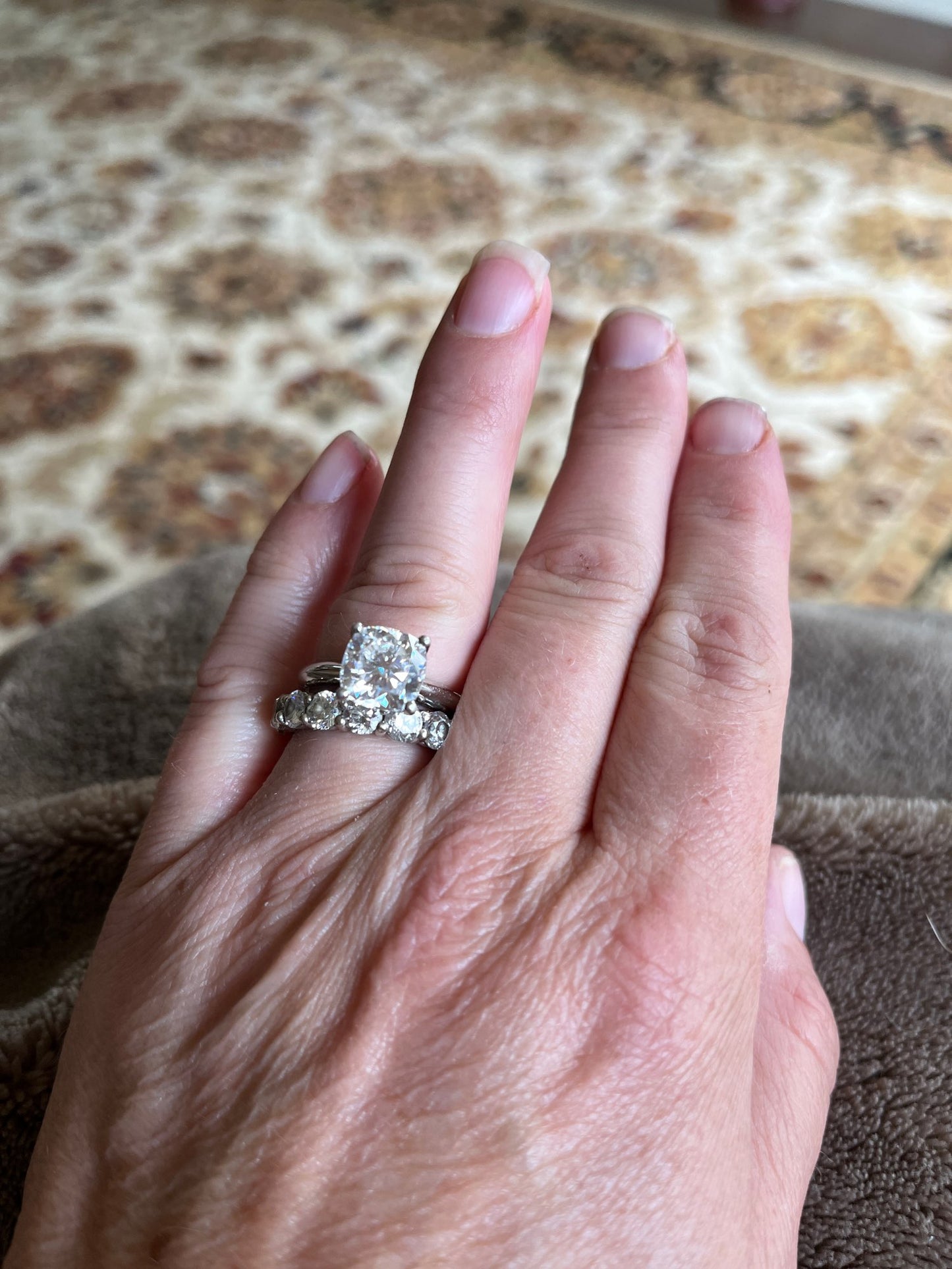 Cushion Cut Moissanite Engagement Ring 925 Sterling Silver