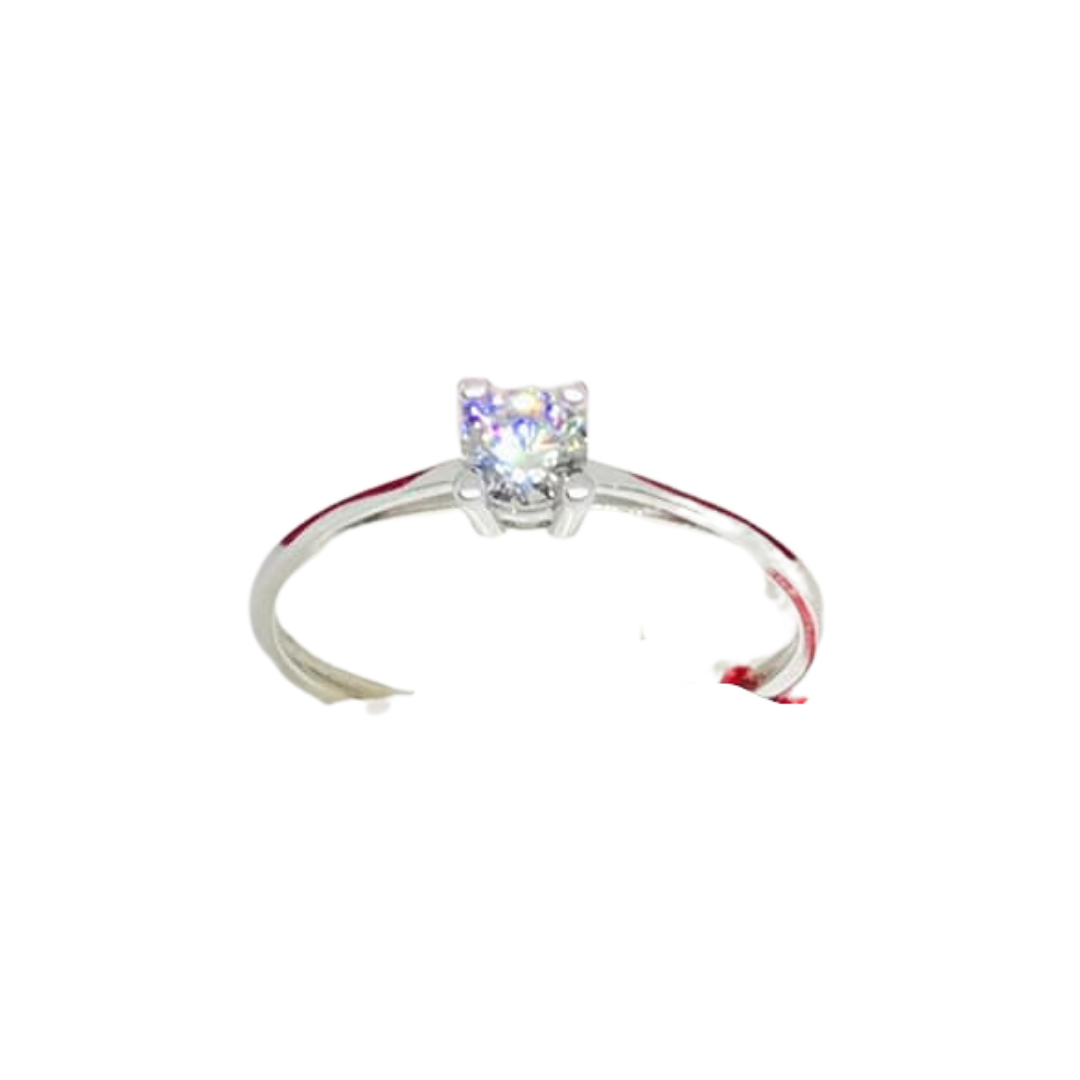 Dainty White Gold Engagement Ring 18K