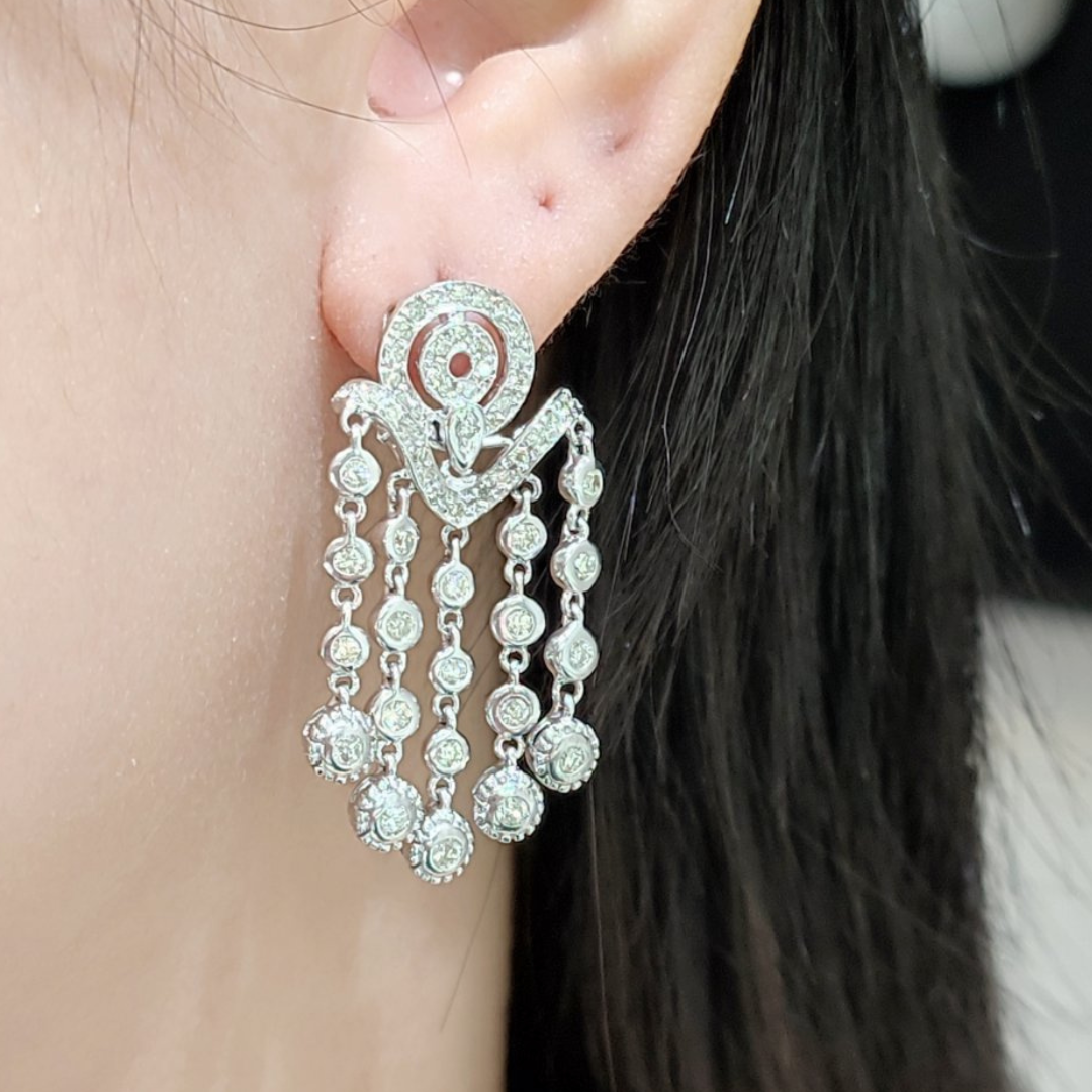 Paperclip Diamond Drop Earrings