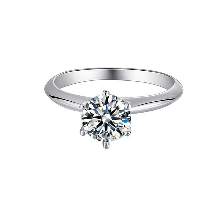 1 CT Moissanite Engagement Ring 18K White Gold