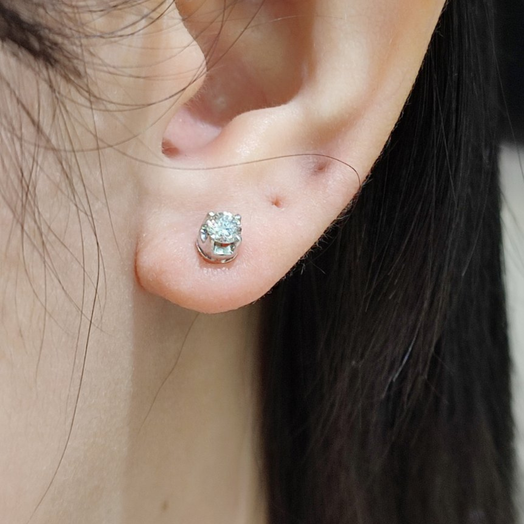 1 carat diamond stud earrings 14k white gold deals