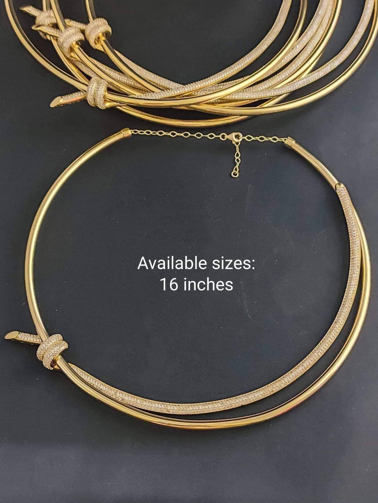 Double Layer Knot Choker Necklace 18K Gold