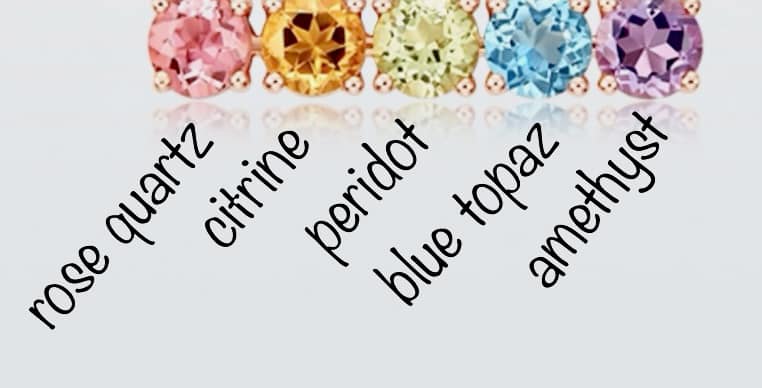 5-Gem Bar Necklace 18K Gold