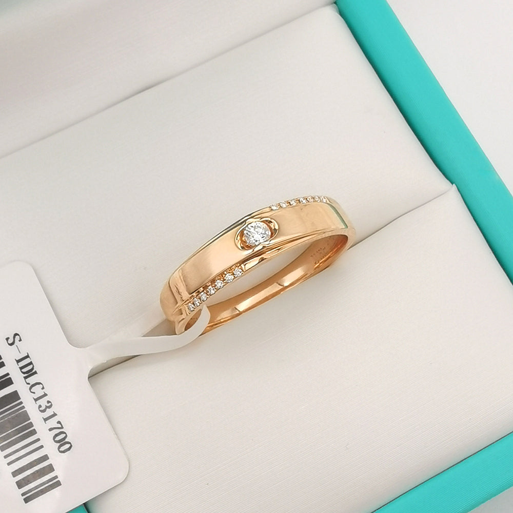 Lover Diamond Rose Gold Wedding Rings 18K