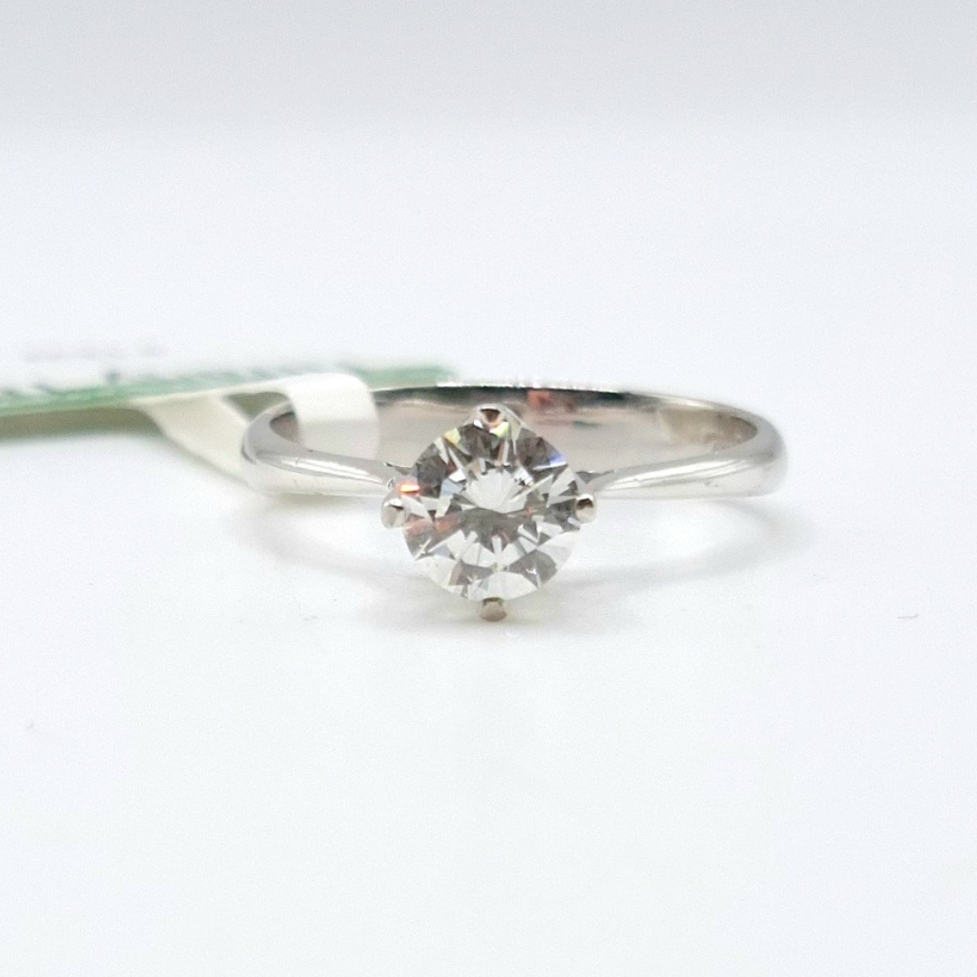 Solitaire Diamond Engagement Ring 18K White Gold