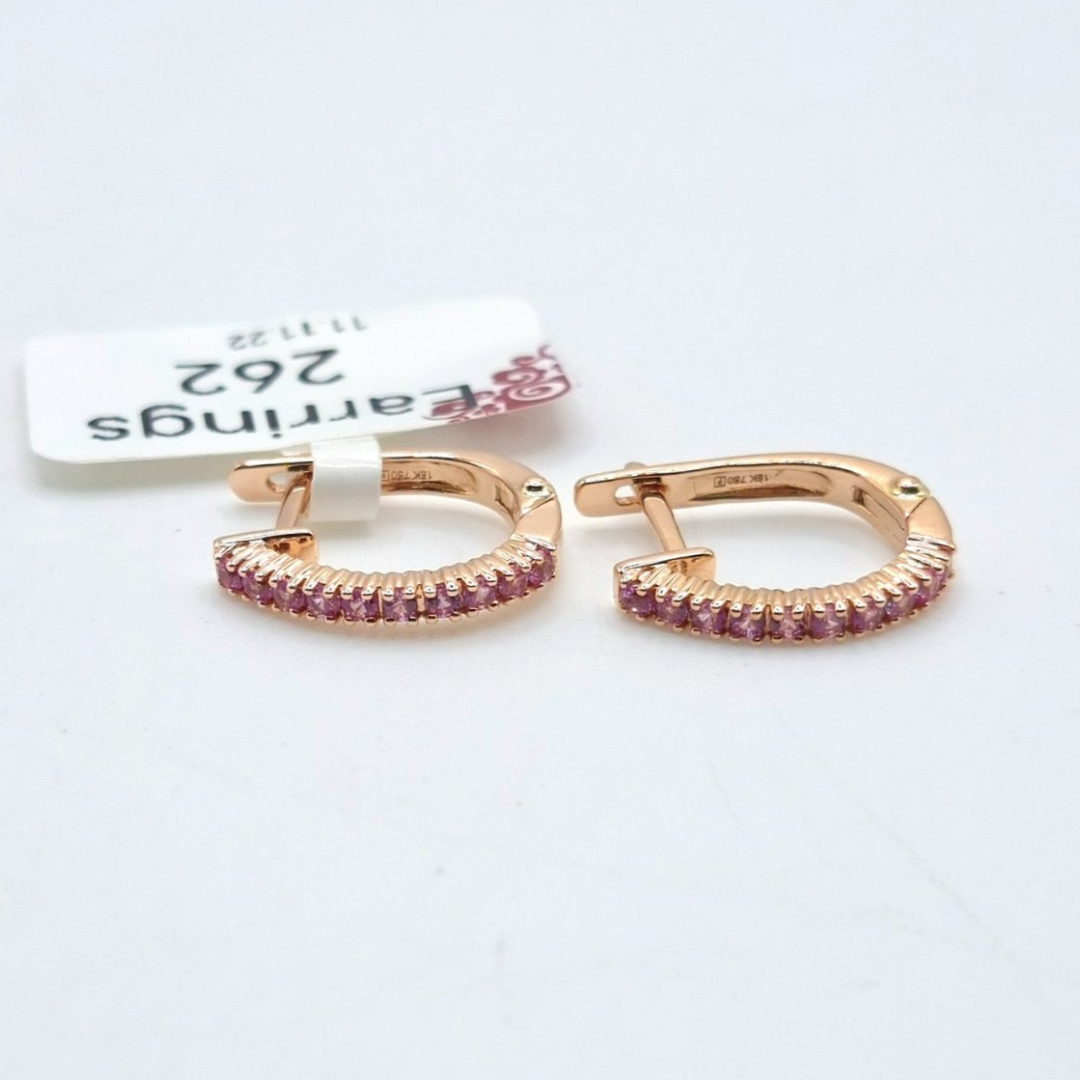.70 CT Pink Sapphire Creole Earrings 18K RoseGold