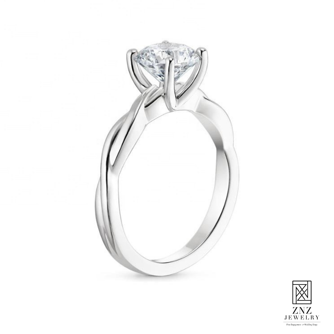 Eve Emerald Cut Engagement Ring Gold