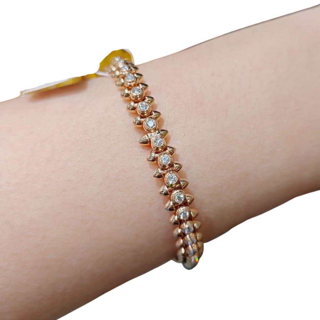 3.5CT Clash Diamond Bangle 18K Gold