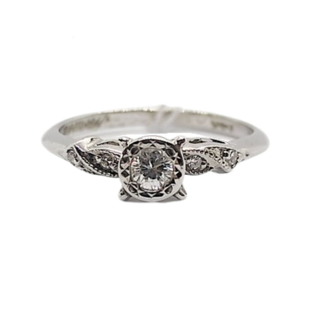15ctw Diamond Bezel Engagement Ring 14K White Gold Ladies Ring Ann ZNZ Jewelry Affordagold