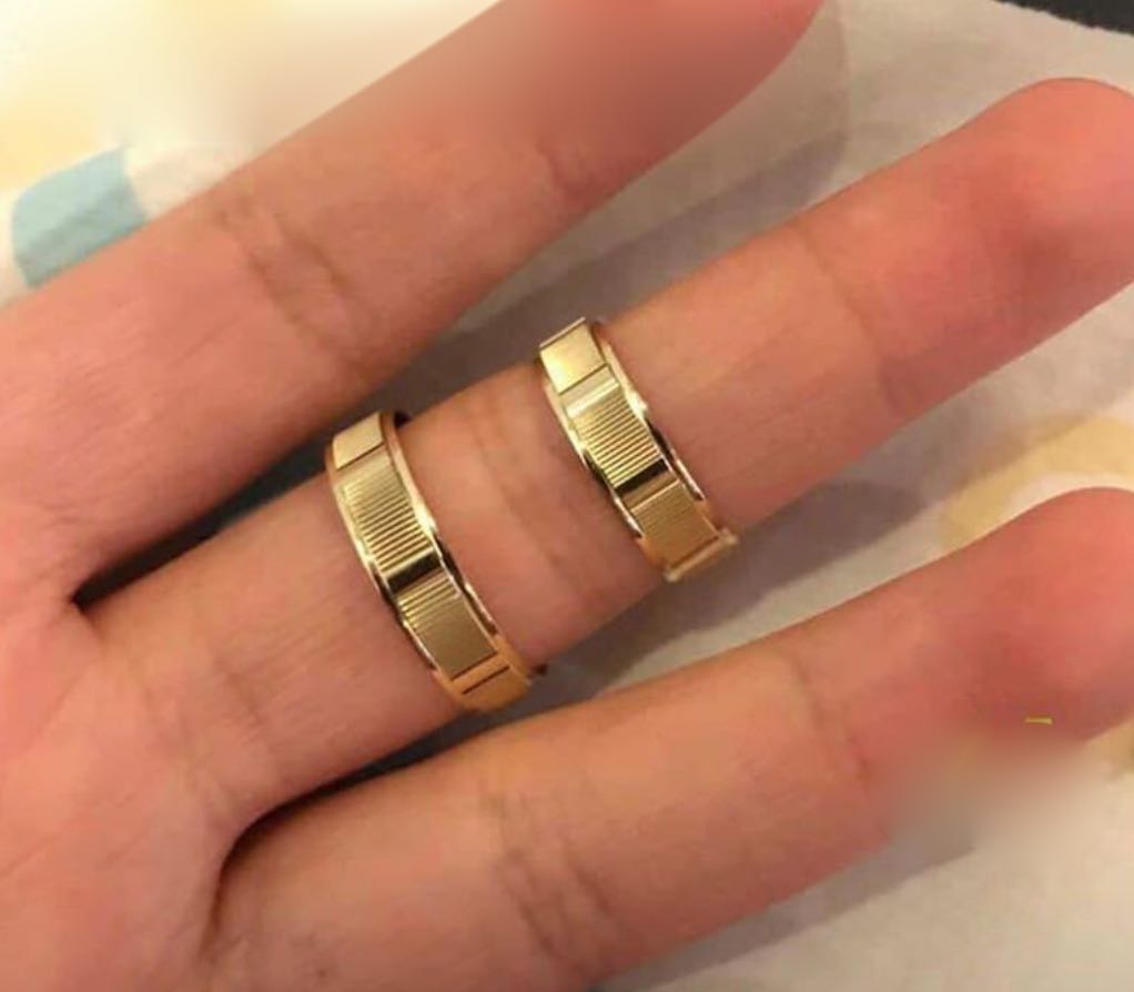 CREST 18K Gold Wedding Bands, Couple Rings - ZNZ Jewelry Philippines