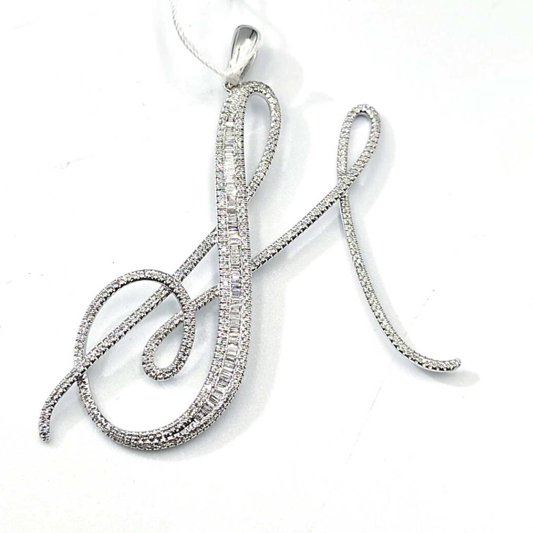 Letter h diamond on sale necklace