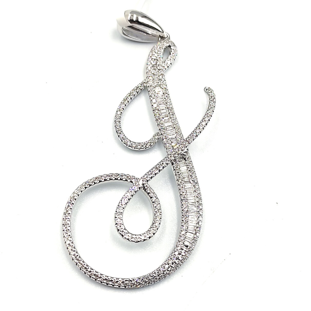 Letter j pendant with diamond Clearance