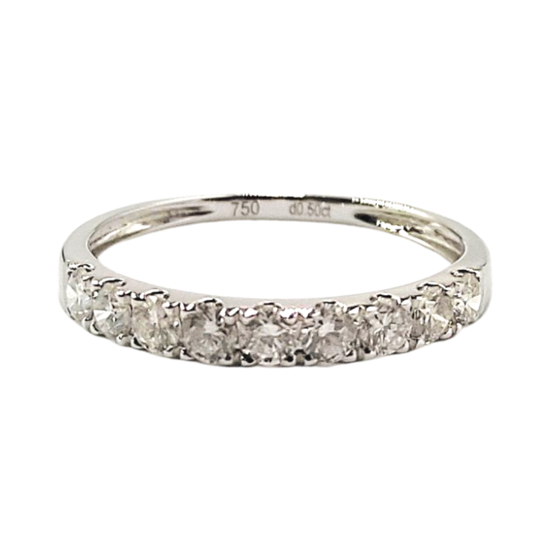 White gold deals half eternity ring