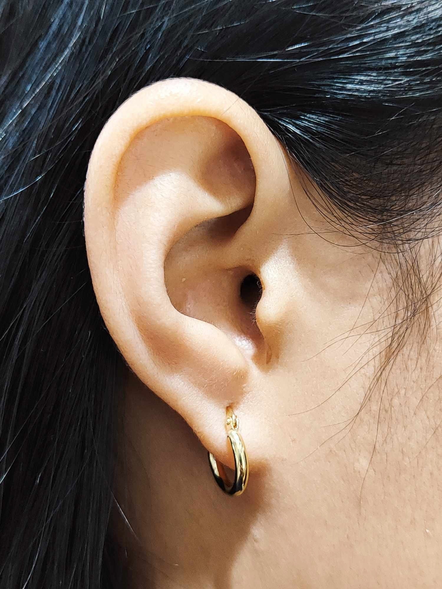 Piercing 18k Gold Hoops Small 18K Solid Gold Tiny Hoop Earrings