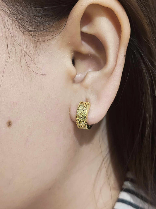 Diacut Hoop Earrings 18K Gold