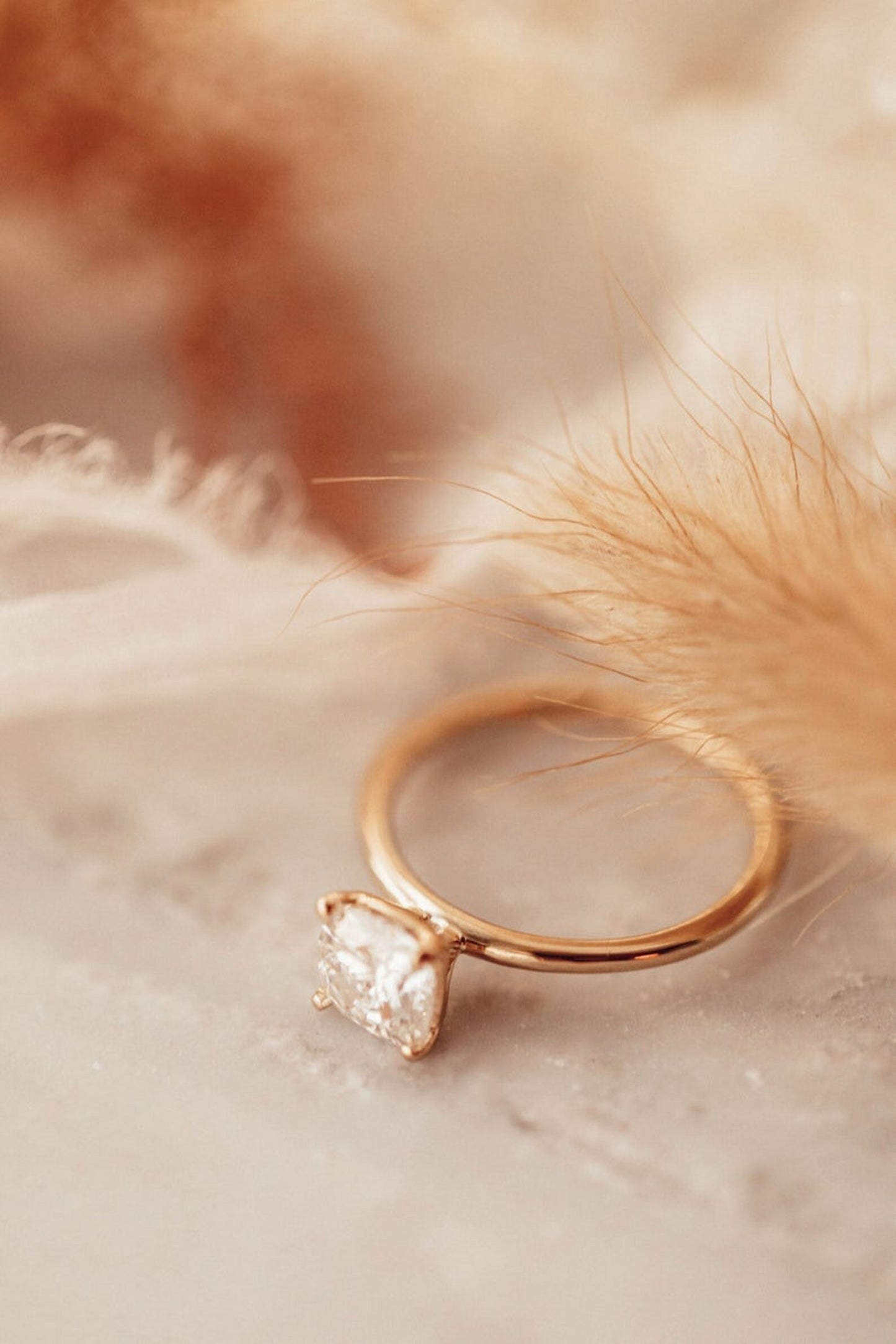 Custom Order 1.5ct Cushion Engagement Ring 18K White Gold