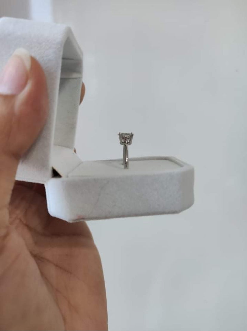 1 carat Oval Moissanite Paved Engagement Ring. High Quality Engagement Ring. Sterling Silver Promise Ring.