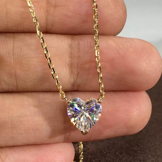 Sparkling Heart Moissanite Necklace